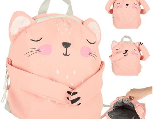 Рюкзак с котенком для дошкольника, розовый