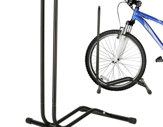 Single black metal bike stand