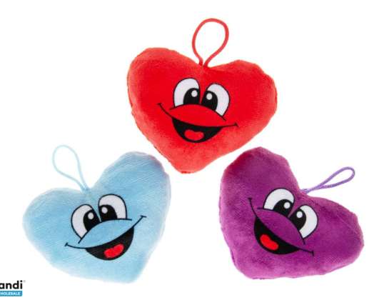 Plush heart in different colors - wholesale 11cm soft cuddly hearts, 10g - piece(s): 24 pieces