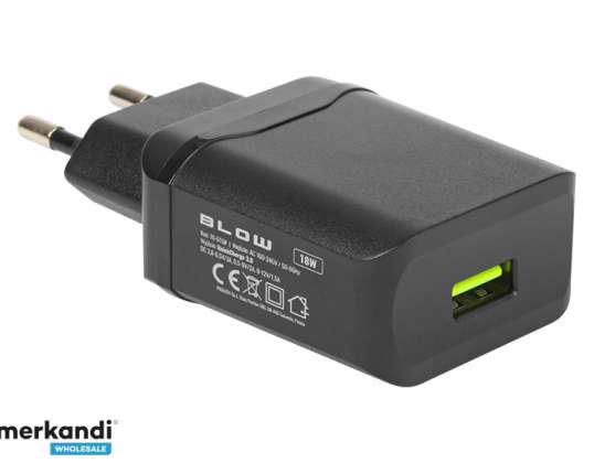 Настінний зарядний пристрій USB роз'єм QC3.0 18W 76 010#