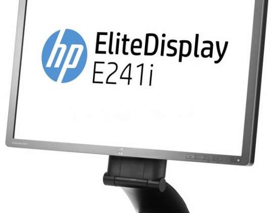 10 x HP E241i 24-tommers svart/sølvskjerm 1920x1200p VGA-, DVI-, DP-skjermer