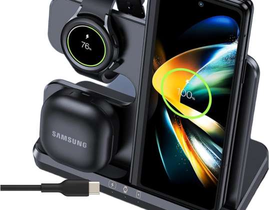 Chargeur à induction sans fil 3in1 Qi 3.0 rapide pour Samsung S22 S2