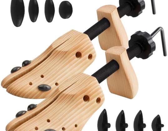 WOODEN Shoe Stretching Trees ADJUSTABLE 39-41 PAIR 2pcs S8T