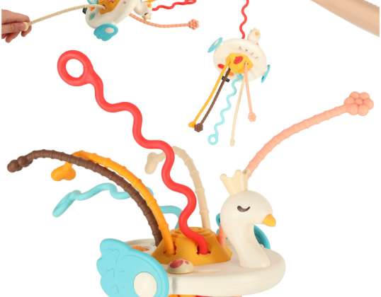 Sensorinis žaislinis Montessori dantukas gulbėms kūdikiams
