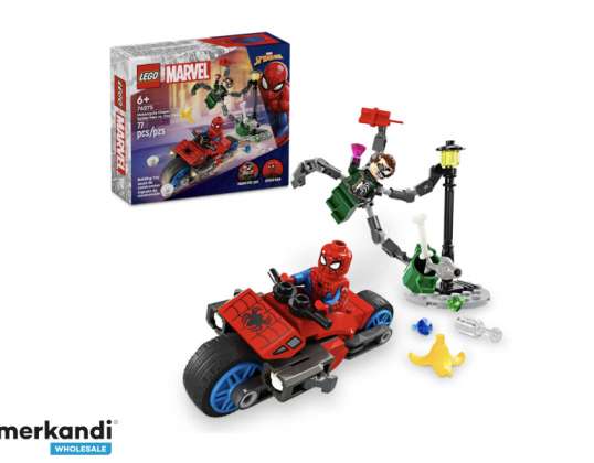 Urmărire cu mașina cu motociclete LEGO Marvel: Spider Man contra Doc Ock 76275