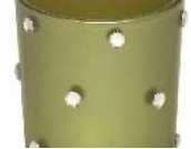 Glass candle holder d:5 6 cm h:6 7 cm Green Metallic