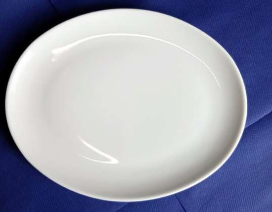 Porcelain dessert plate 22 x 17 5 cm white