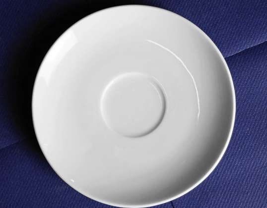 Saucer plate made of porcelain 11 5 cm white