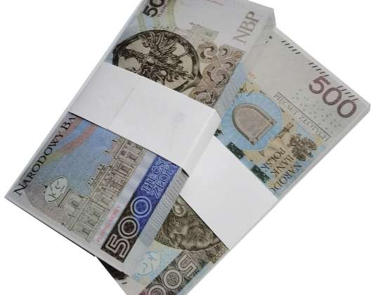 Bankbiljetten om te leren en te spelen - 500 PLN, 500 PLN, 500 PLN, Geld, Vals geld, Nepgoud, Propgeld, Nepgeld, Valse bankbiljetten, vals