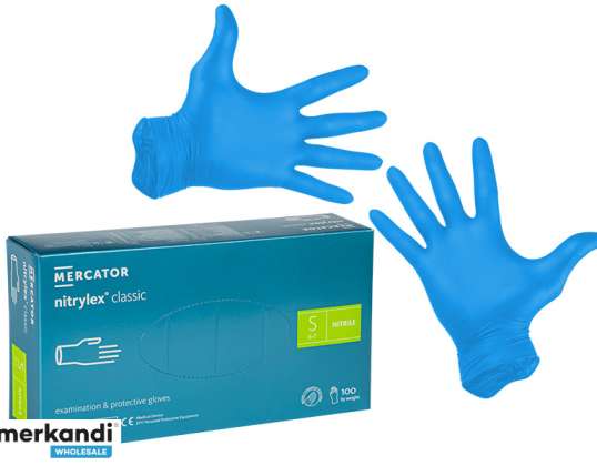 Rękawiczki nitrylowe niebieskie S 2689#