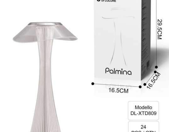Lampada da tavolo a LED disegnata dal famoso Adam Tihany che ricorda con la sua forma lo Space Needle, il punto di riferimento di Seattle.