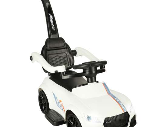 Ride-on pusher car 3in1 with sound and lights white