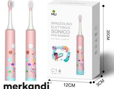 Pink Sonic Soft Kids escova de dentes elétrica com Ipx7 Smart Toothbrush Gift