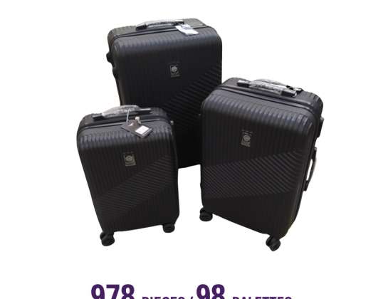 Set of 3 suitcases - Black/Grey/Blue - 2 references