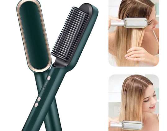 Brush hair plate for straightening hair, provides shine and volume