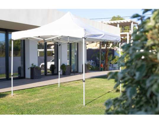 3x3 Meter Folding Gazebo Tent - Available in Gray and White Colors, High Quality Metal Structure