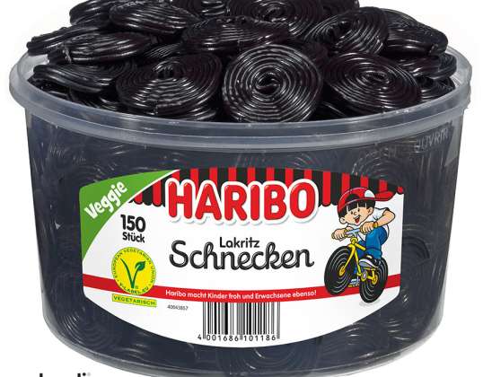 HARIBO LIQUORICE SNAILS 1500G DS