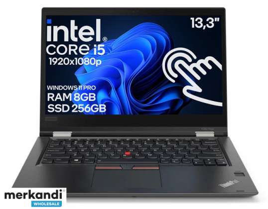 20x lietots Lenovo ThinkPad Yoga X370 Klēpjdators 13.3&quot; FullHD IPS Touch Intel Core i5 7GEN 8GB DDR4 256GB SSD A