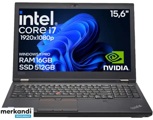 60x laptop usado Lenovo P52 Core i7-8850H 16GB 512SSD Quadro P1000 15,6" FullHD IPS A
