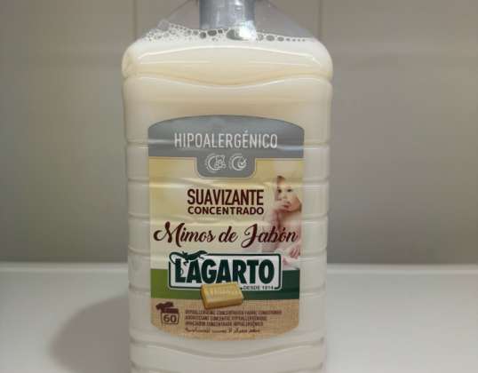 Suavizante y jabón natural de la marca LAGARTO con jabón natural
