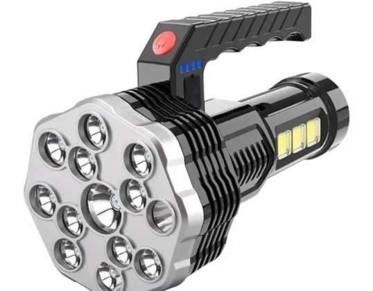 MILITARY TACTICAL FLASHLIGHT RECHARGEABLE SEARCHLIGHT HOLDER 13 LED COB USB