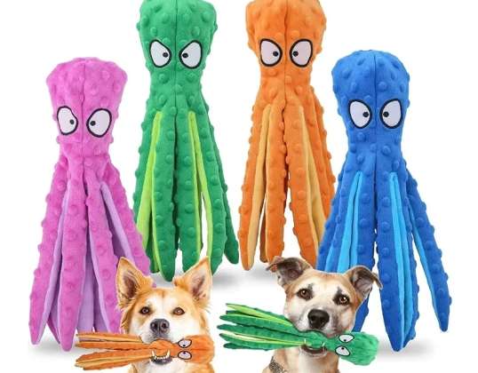 HOND KAT SPEELGOED PLUCHE BIJTRING PLUCHE PIEPER OCTOPUS 32CM