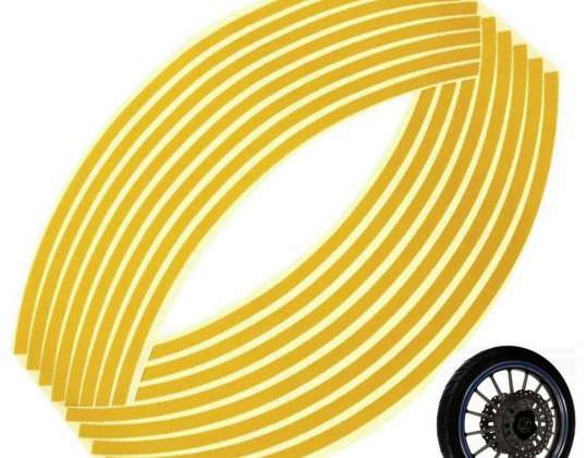 AG555D REFLECTIVE WHEEL STICKERS YELLOW