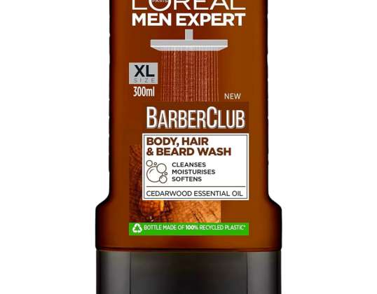 L'Oreal Men Barber Club vyrų kūno plaukų dušo želė 300ml