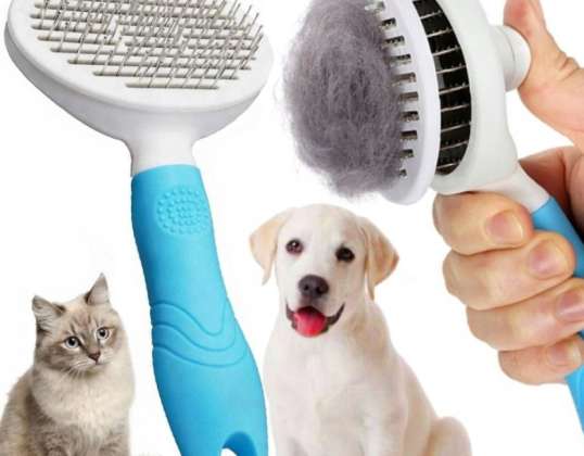 SELF-CLEANING DOG CAT HAIR BRUSH XL 20CM