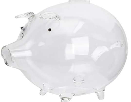 DECORATIVE GLASS PIGGY BANK LARGE XL