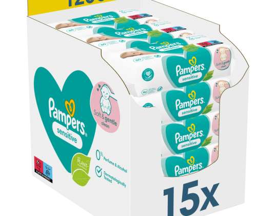 Pampers Baby Wet Wipes Sensitive 15x80 (1200 pieces)