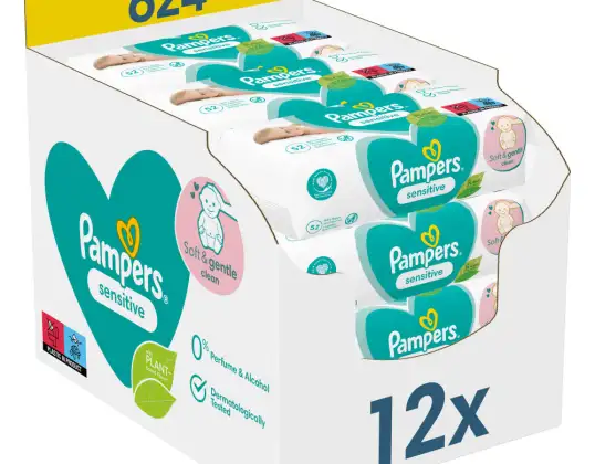 Pampers Baby Wipes Sensitive 12x52 (624 pieces)