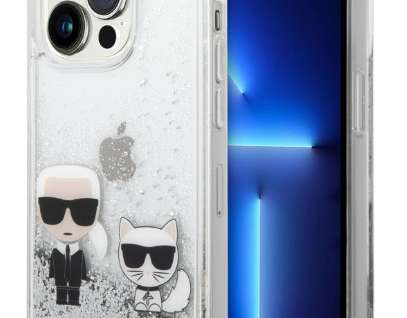 coque iPhone 14 Pro Back Karl Lagerfeld hoesje - - Zilver