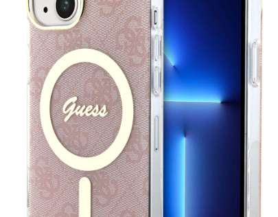 Guess iPhone 15 Back cover Magsafe IML 4G hoesje - Roze