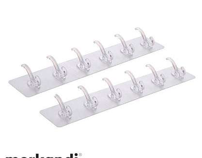 Self-adhesive hanger with 6 hooks (2 pieces) HEXHOOK