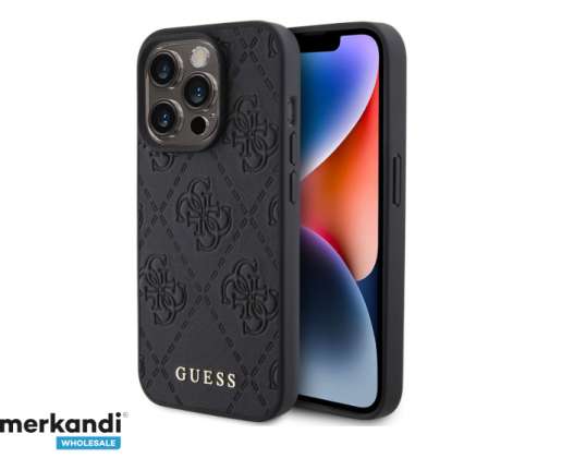 Guess iPhone 15 Pro Back cover Quilted 4G classic case - Black