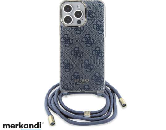 Guess iPhone 15 Pro Capa traseira Crossbody cabo case - impressão 4G - Azul J-TOO