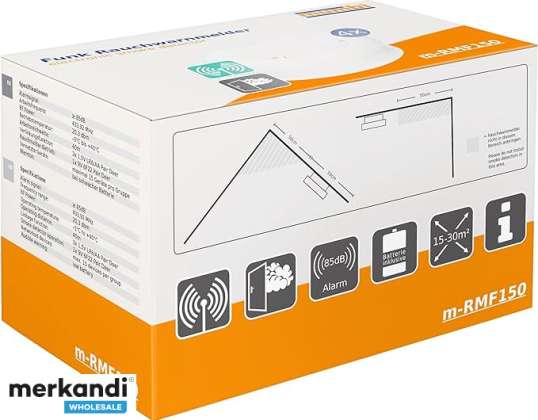 Mumbi RMF150 trådløs røykdetektor: Pakke med 4 x trådløs røykdetektor / branndetektor testet i henhold til DIN EN 14604 - koblingsbar, nettverkskompatibel, tilkoblet