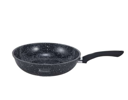 Non-stick pan, 26x5cm, ceramic coating, soft touch handle, Goldamnn, marbled