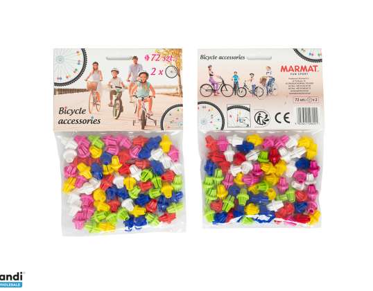 Spaak kralen decoratieve fiets ballen kleurrijk 72 st.