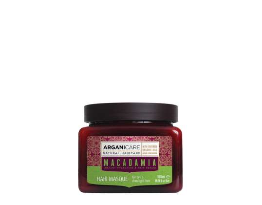 Arganicare Macadamia Masque Hydratant pour Cheveux Secs et Abîmés 500 ml