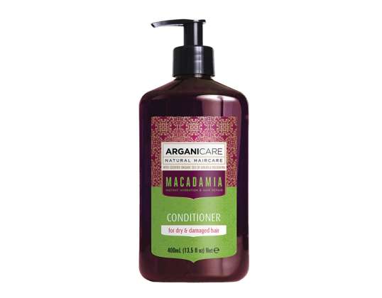 Arganicare macadamia balsam for tørt og skadet hår 400 ml