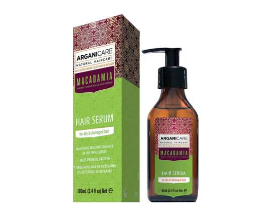 Arganicare macadamia serum for tørt og skadet hår 100 ml