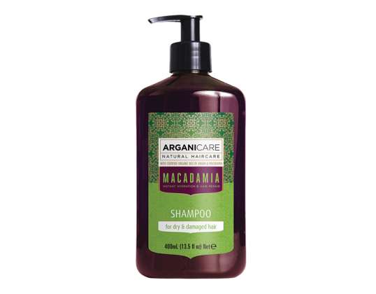 Arganicare Macadamia šampūnas sausiems ir pažeistiems plaukams 400 ml