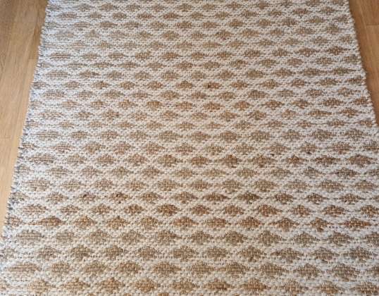 Large cotton/jute rugs, 90x150 cm