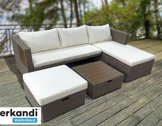 NEW! Garden & Leisure 9 pcs. Lounge set with table and cushions, A-WARE