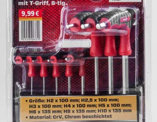 A-STOCK! Set cheie Kraft Tools cu mâner în T 8 buc. 504 buc., NOU