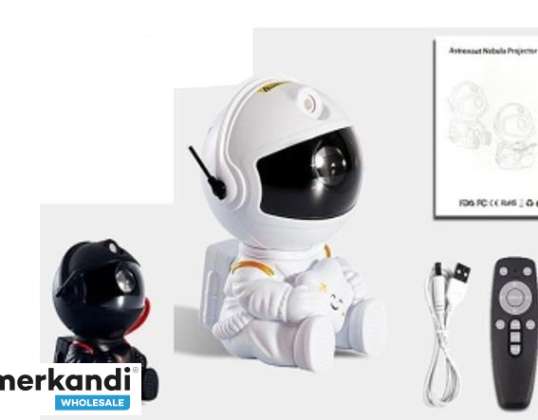 Night lamp for children star projector astronaut with star on remote control white