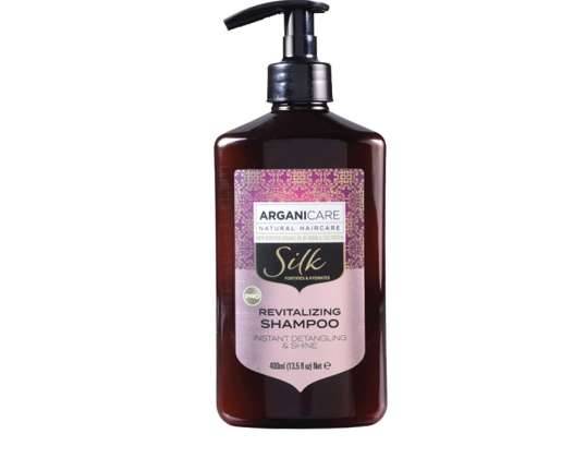 Arganicare hedvábný šampon na rozčesávání vlasů s hedvábím 400 ml