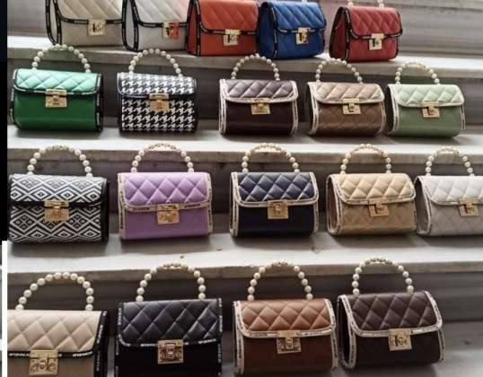 Selection of women's fashion bags from Turkey DMY with a variety of models and color variants.